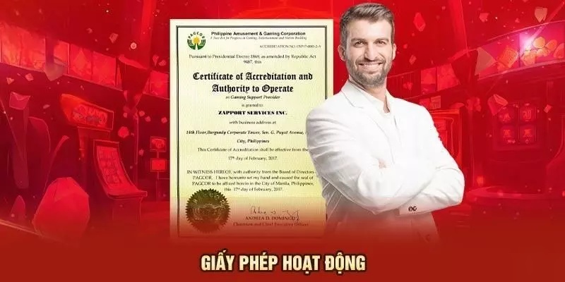 Sở hữu giấy phép hoạt động từ PAGCOR